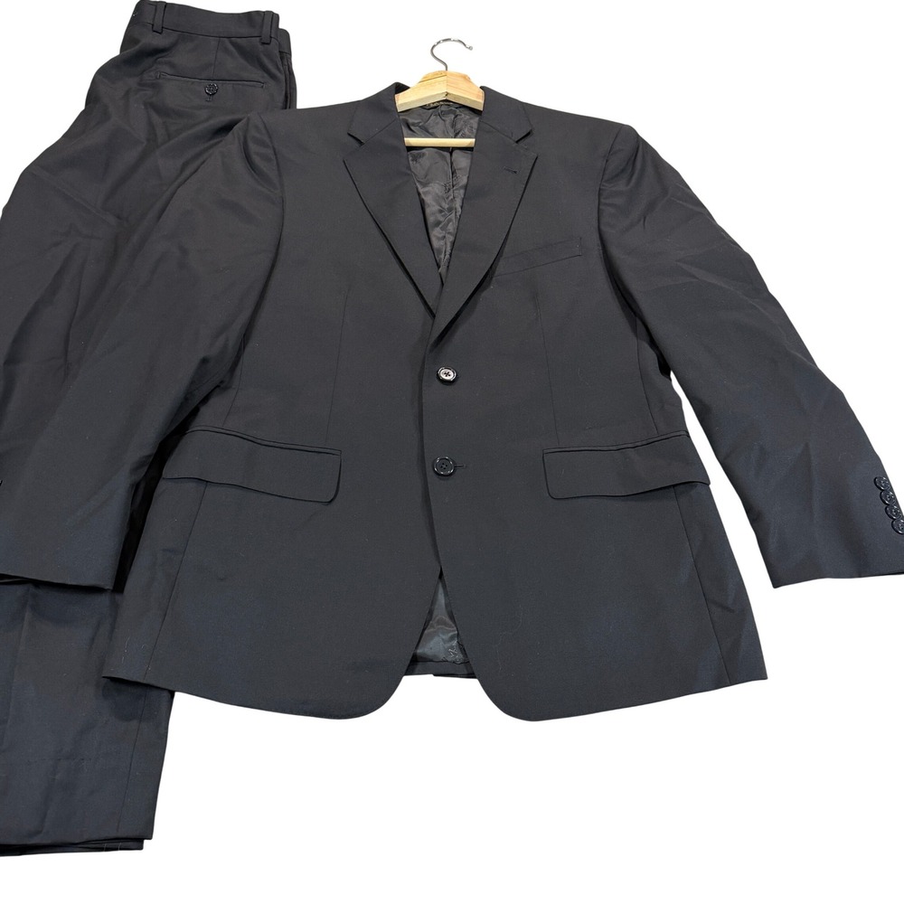 Jos A Bank Signature Gold Mens 40S Short Black Wool 2 Piece Suit 34x30 Classic